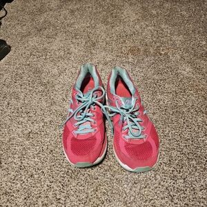 ASICS Women's Pink and Blue Athletic Shoes